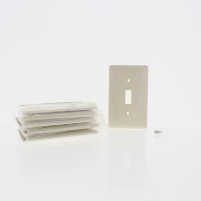Hubbell NP1LA10 Light Almond 1-Gang Toggle Switch Nylon Wallplate Covers 10pcs