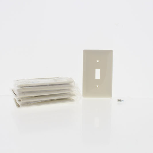 Hubbell NP1LA10 Light Almond 1-Gang Toggle Switch Nylon Wallplate Covers 10pcs
