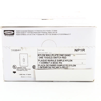 Hubbell NP1R Red 1-Gang Toggle Switch Unbreakable Standard Wallplates 10-Pack