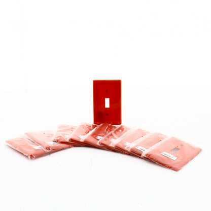 Hubbell NP1R Red 1-Gang Toggle Switch Unbreakable Standard Wallplates 10-Pack