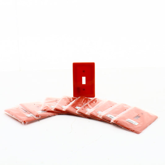 Hubbell NP1R Red 1-Gang Toggle Switch Unbreakable Standard Wallplates 10-Pack