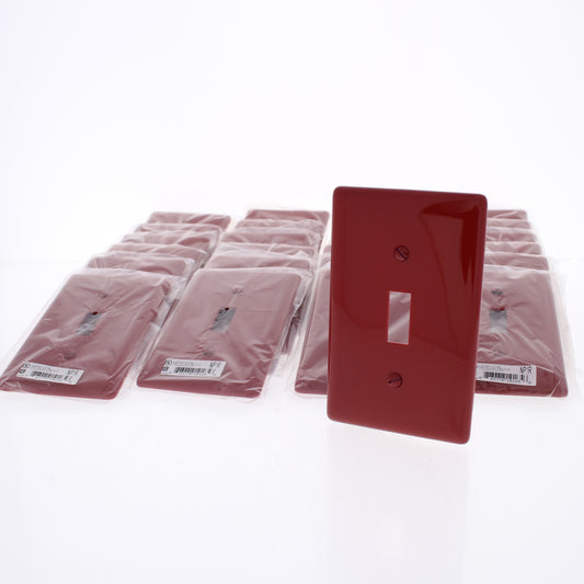 Hubbell NP1R Red 1-Gang Toggle Switch Unbreakable Standard Wallplates 25-Pack