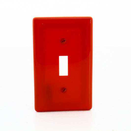 Hubbell NP1R Red 1-Gang Toggle Switch Unbreakable Nylon Standard Wallplate Cover