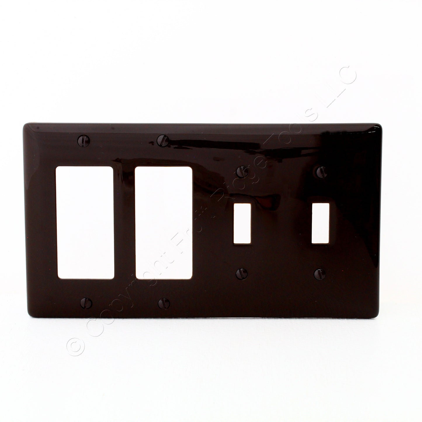 Hubbell NP2262 Brown 4-Gang Toggle Decorator Unbreakable Nylon Wallplate Cover