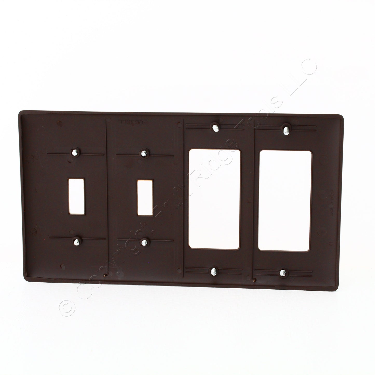 Hubbell NP2262 Brown 4-Gang Toggle Decorator Unbreakable Nylon Wallplate Cover