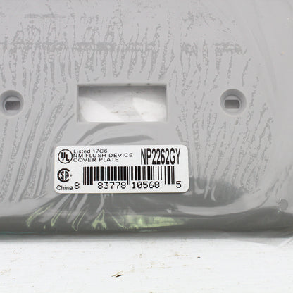 Hubbell NP2262GY Gray 4-Gang Toggle Decorator Unbreakable Nylon Wallplate Cover