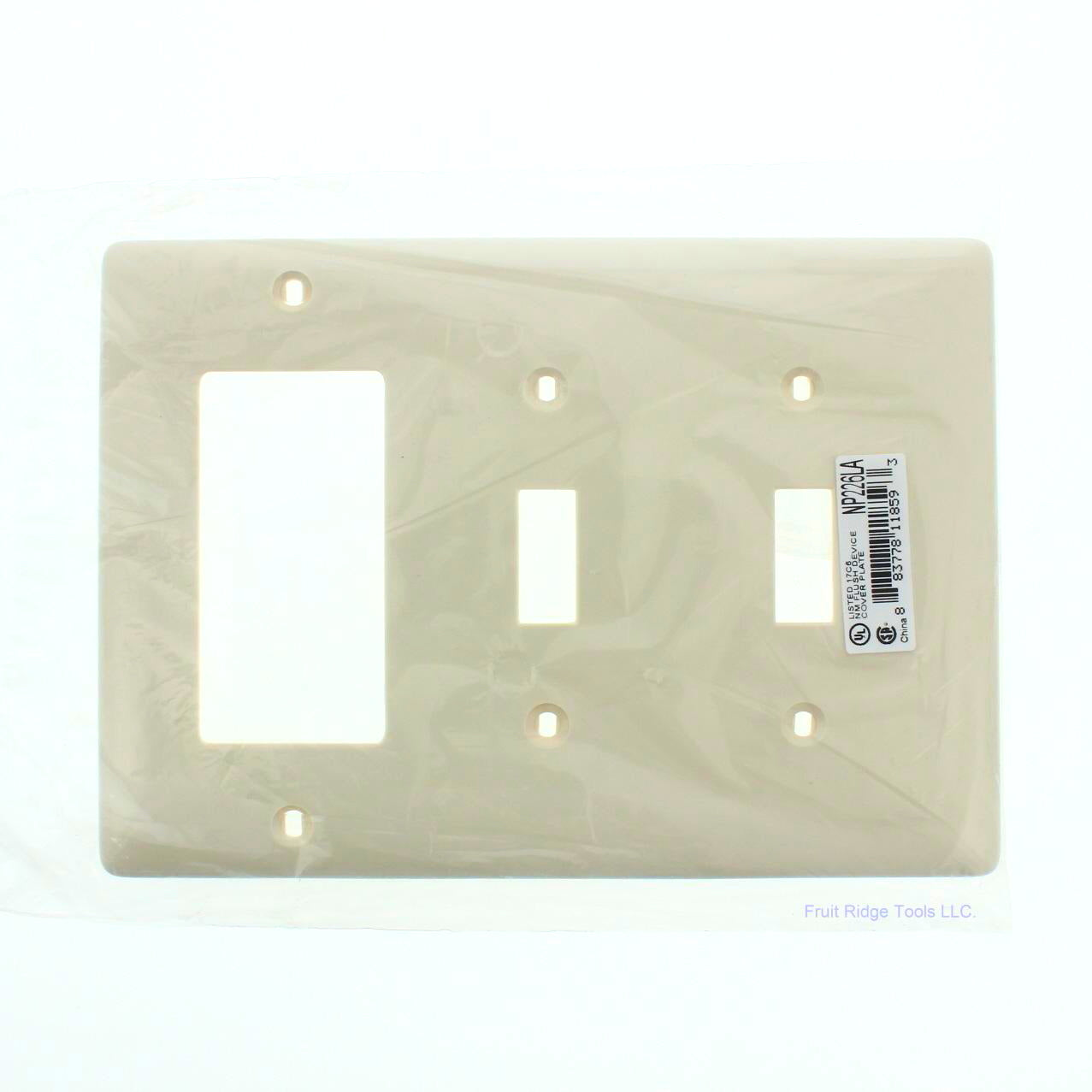 Hubbell NP226LA Light Almond 3-Gang Toggle Decorator Unbreakable Wallplate Cover