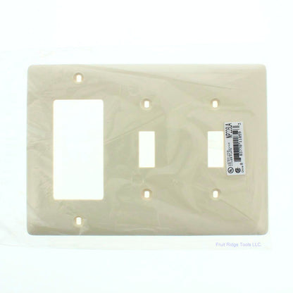 Hubbell NP226LA Light Almond 3-Gang Toggle Decorator Unbreakable Wallplate Cover