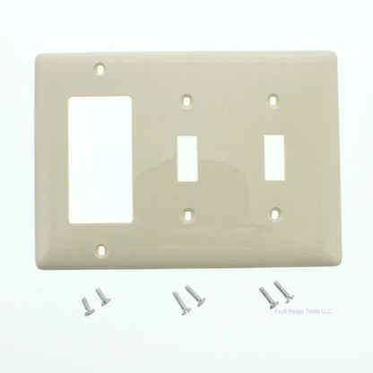 Hubbell NP226LA Light Almond 3-Gang Toggle Decorator Unbreakable Wallplate Cover