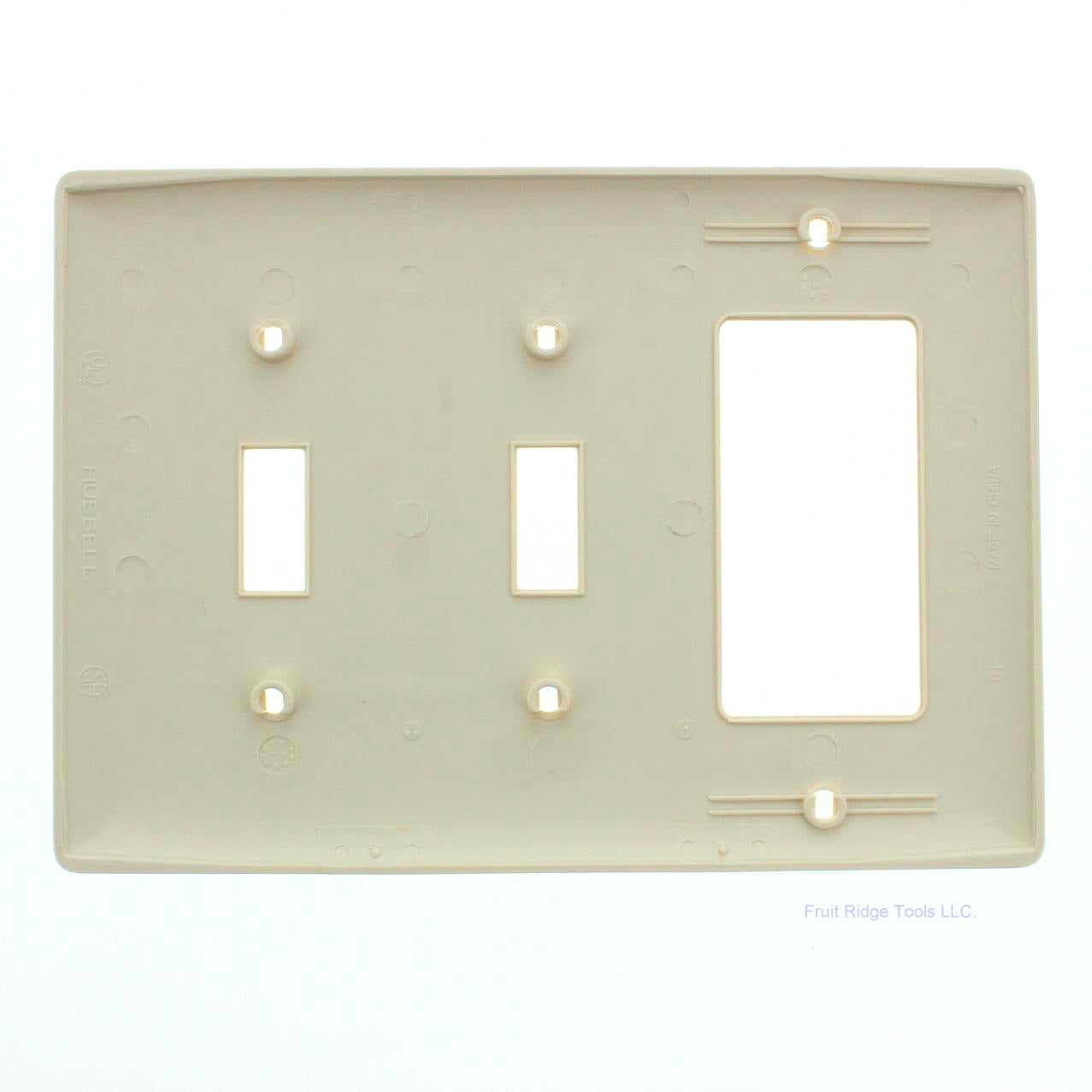 Hubbell NP226LA Light Almond 3-Gang Toggle Decorator Unbreakable Wallplate Cover