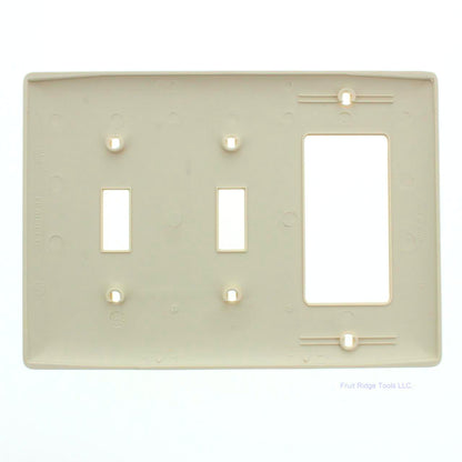 Hubbell NP226LA Light Almond 3-Gang Toggle Decorator Unbreakable Wallplate Cover