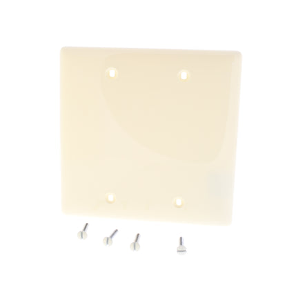 Hubbell NP23AL Almond 2-Gang Blank Unbreakable Wallplate Cover Box Mount 25pcs