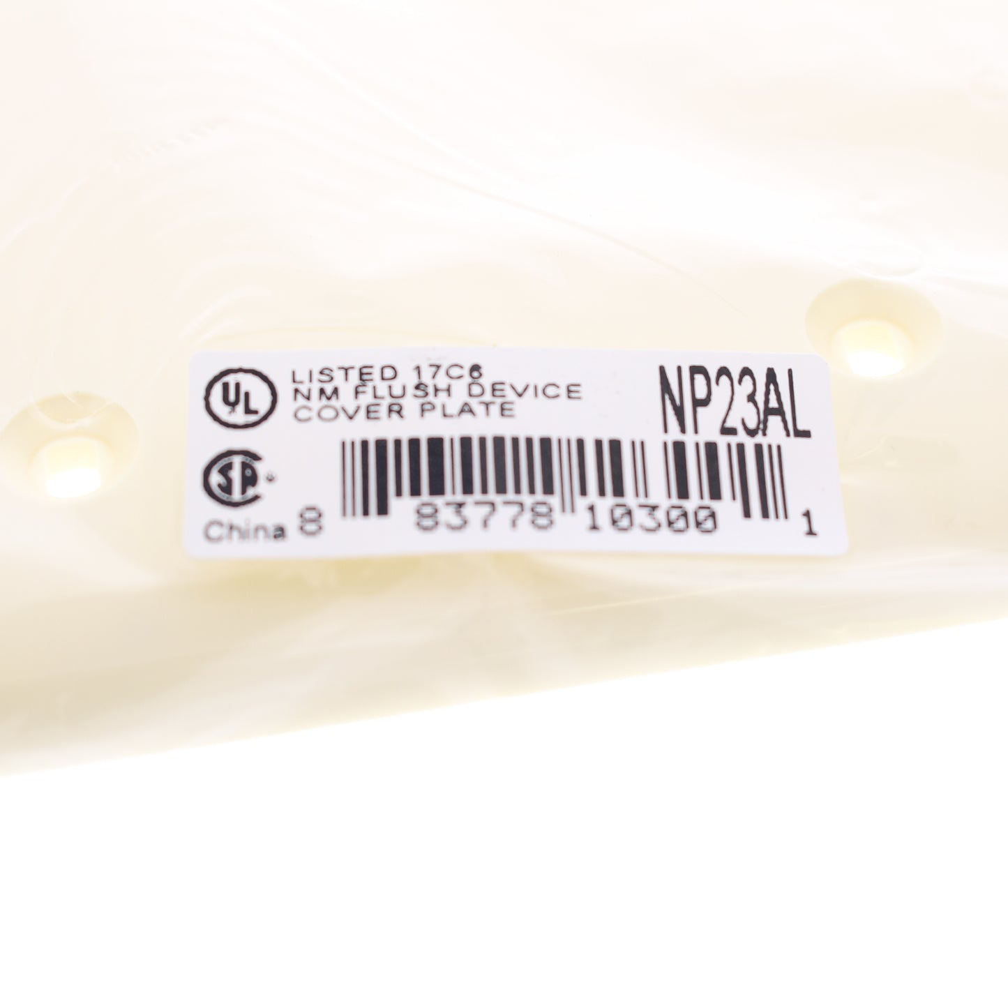 Hubbell NP23AL Almond 2-Gang Blank Unbreakable Nylon Wallplate Cover Box Mount
