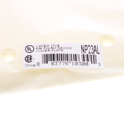 Hubbell NP23AL Almond 2-Gang Blank Unbreakable Nylon Wallplate Cover Box Mount