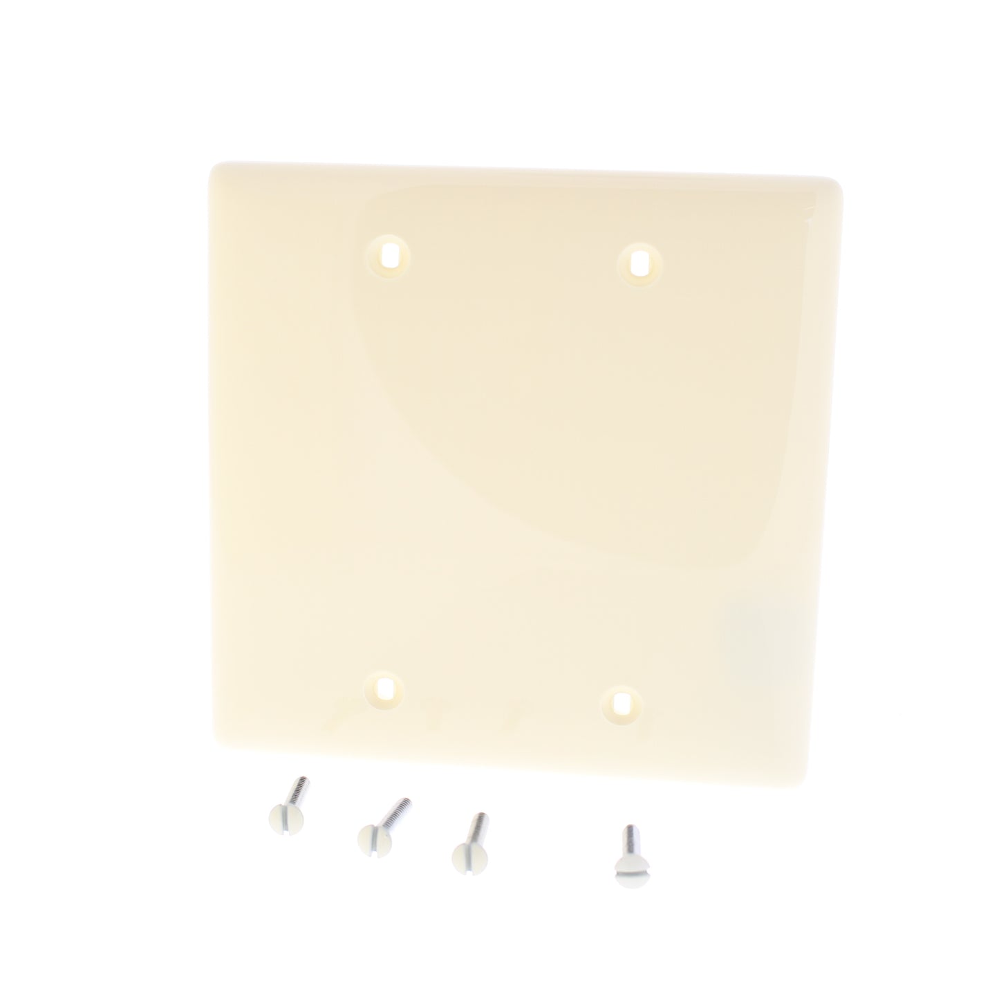 Hubbell NP23AL Almond 2-Gang Blank Unbreakable Nylon Wallplate Cover Box Mount