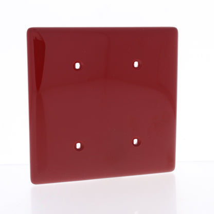 Hubbell NP24R Red 2-Gang Blank, Unbreakable Nylon Wallplate Cover Strap Mount