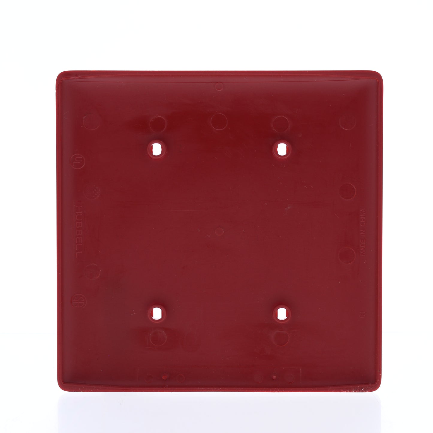Hubbell NP24R Red 2-Gang Blank, Unbreakable Nylon Wallplate Cover Strap Mount