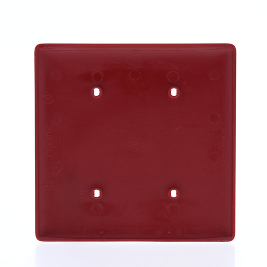 Hubbell NP24R Red 2-Gang Blank, Unbreakable Nylon Wallplate Cover Strap Mount