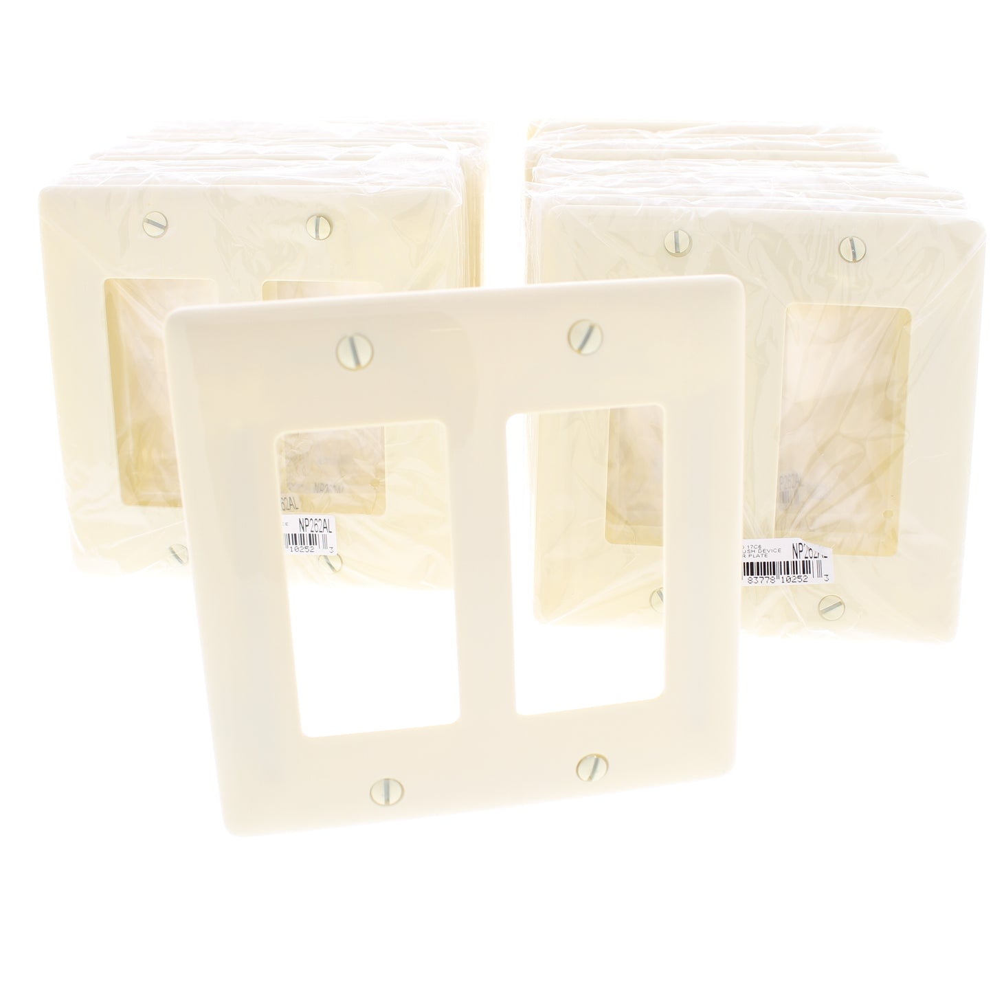 Hubbell NP262AL Almond 2-Gang Decorator Unbreakable Nylon Wallplate Cover 25pcs