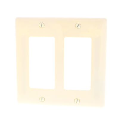 Hubbell NP262AL Almond 2-Gang Decorator GFI Unbreakable Standard Wallplate Cover