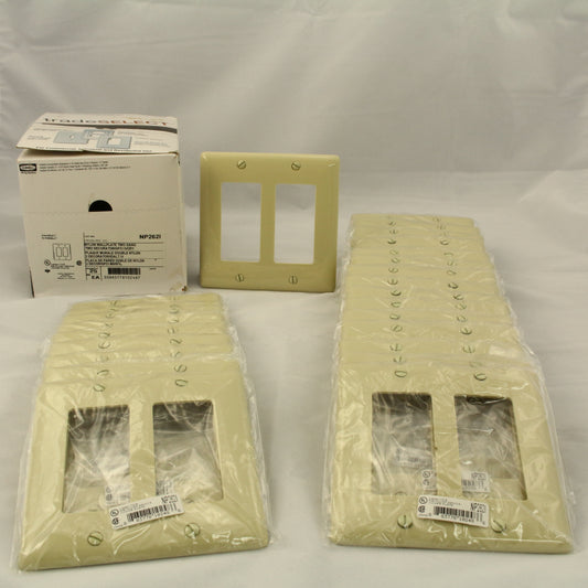 Hubbell NP262I Ivory 2-Gang Decorator Gfci Unbreakable Nylon Wallplates 25-Pack