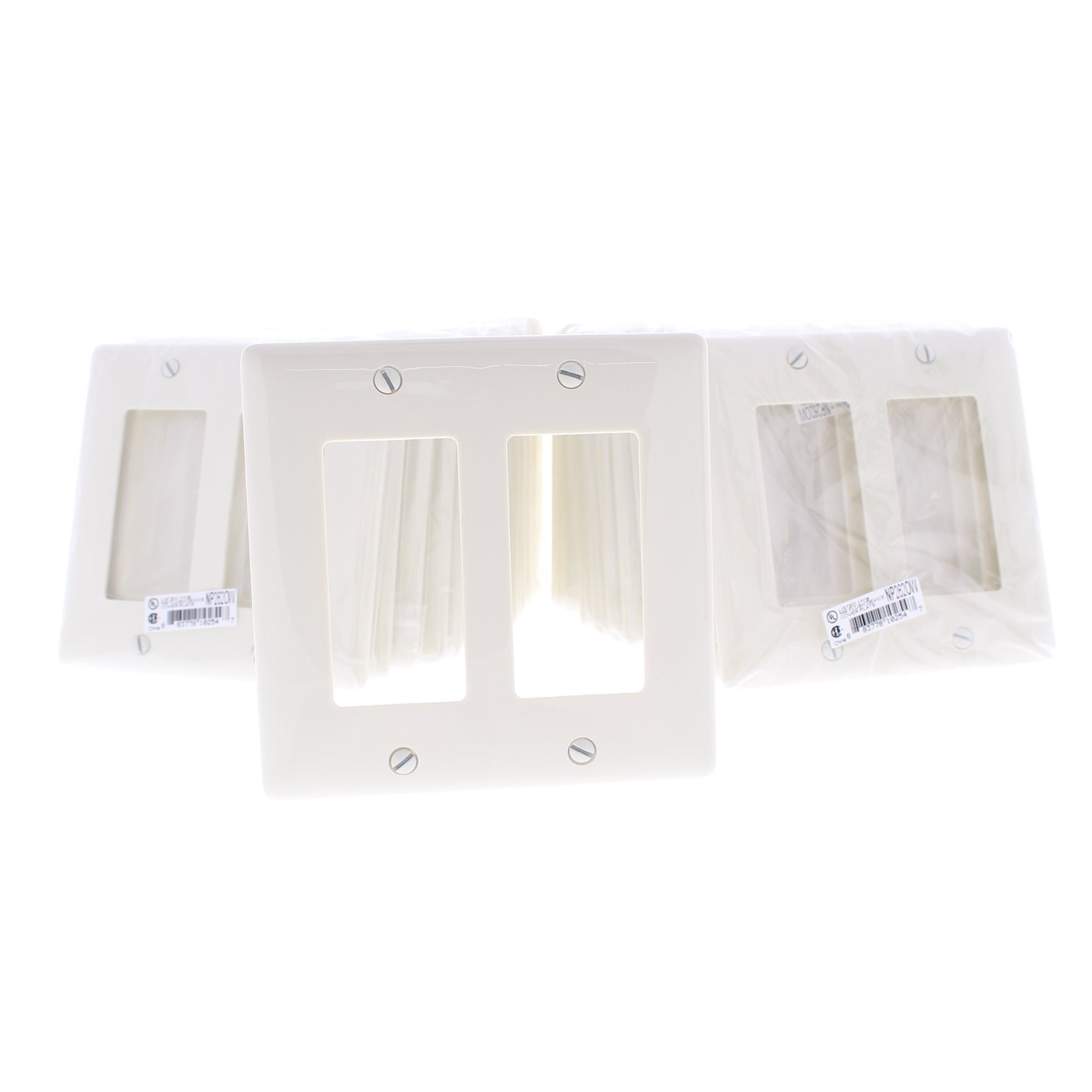 Hubbell NP262OW Office White 2-Gang Decorator Unbreakable Wallplate Cover 25pcs
