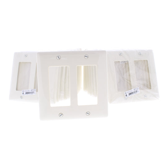 Hubbell NP262OW Office White 2-Gang Decorator Unbreakable Wallplate Cover 25pcs