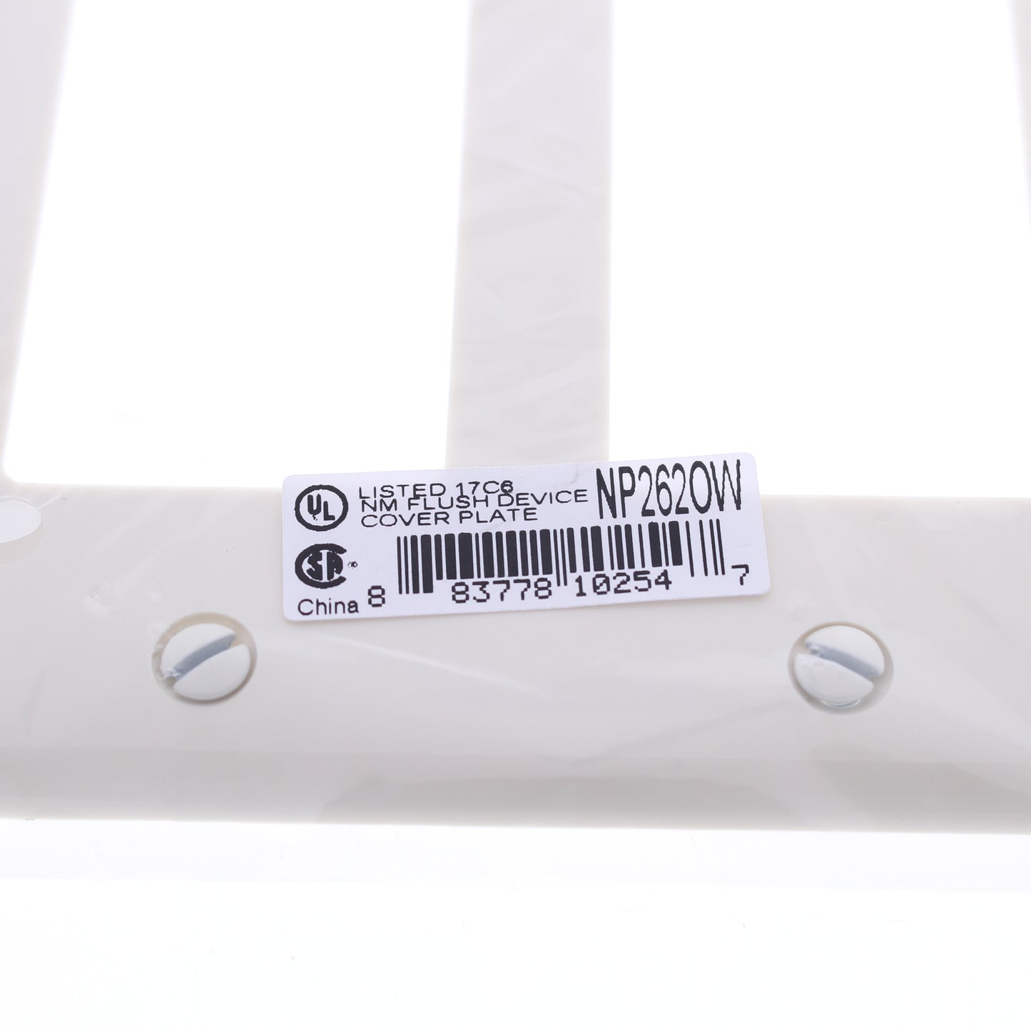 Hubbell NP262OW Office White 2-Gang Decorator Unbreakable Nylon Wallplate Cover