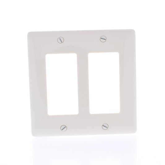 Hubbell NP262OW Office White 2-Gang Decorator Unbreakable Nylon Wallplate Cover