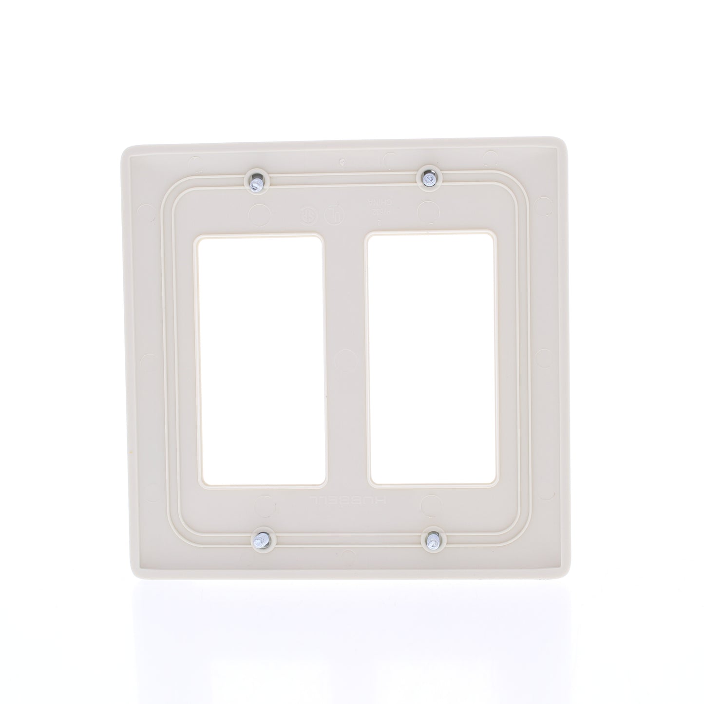 Hubbell NP262OW Office White 2-Gang Decorator Unbreakable Nylon Wallplate Cover