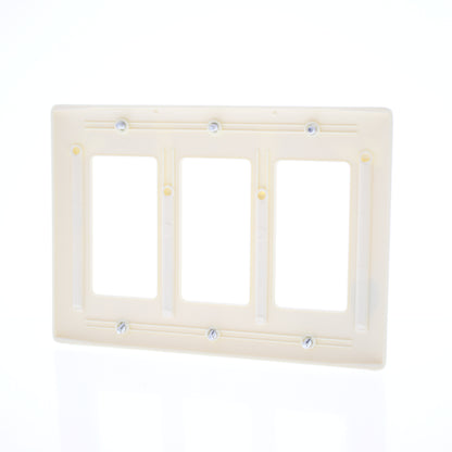 Hubbell NP263AL Almond 3-Gang Decorator Unbreakable Nylon Wallplate Cover 10pcs
