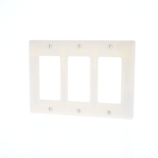 Hubbell NP263AL Almond 3-Gang Decorator GFI Unbreakable Standard Wallplate Cover