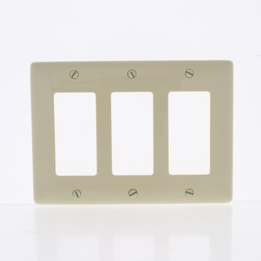 Hubbell NP263I Ivory 3-Gang Decorator Unbreakable Nylon Wallplate Cover 10pcs
