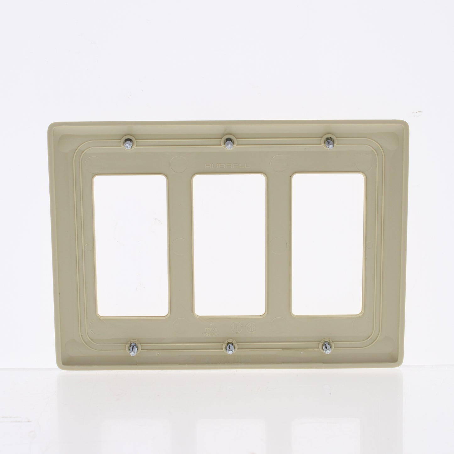 Hubbell NP263I Ivory 3-Gang Decorator Unbreakable Nylon Wallplate Cover 10pcs