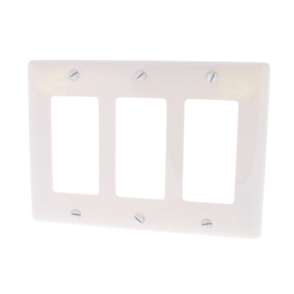 Hubbell NP263OW Office White 3-Gang Decorator Unbreakable Wallplate Cover 10pcs