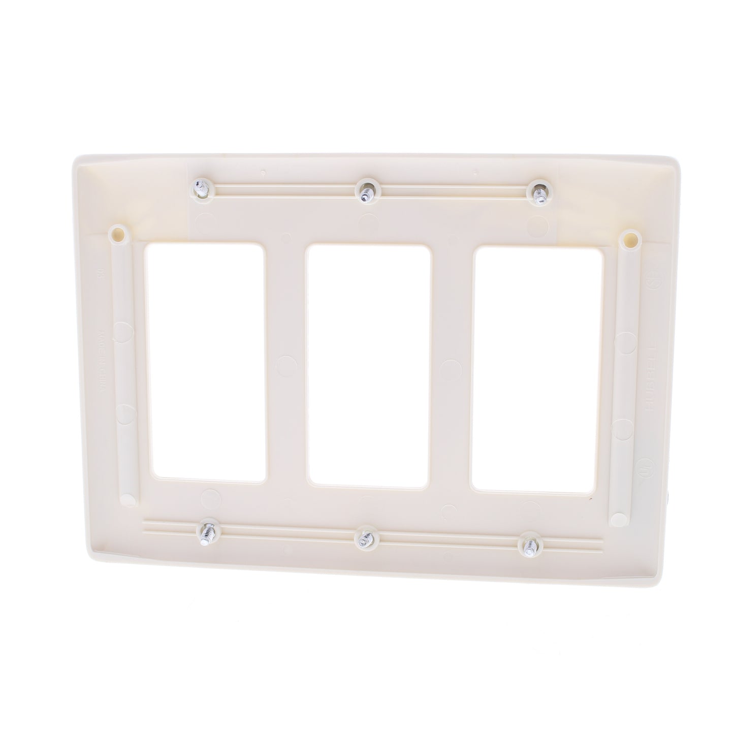 Hubbell NP263OW Office White 3-Gang Decorator Unbreakable Nylon Wallplate Cover