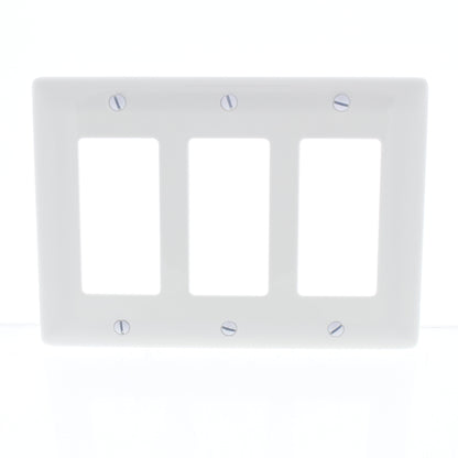 Hubbell NP263W White 3-Gang Unbreakable Decorator Rocker Switch Wallplate Cover