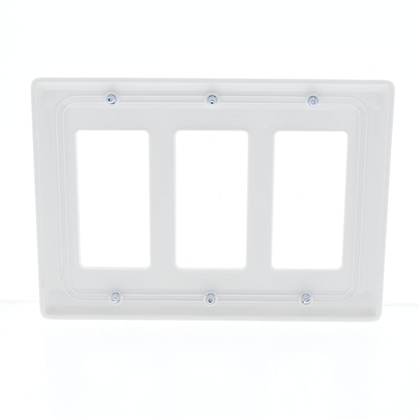 Hubbell NP263W White 3-Gang Unbreakable Decorator Rocker Switch Wallplate Cover