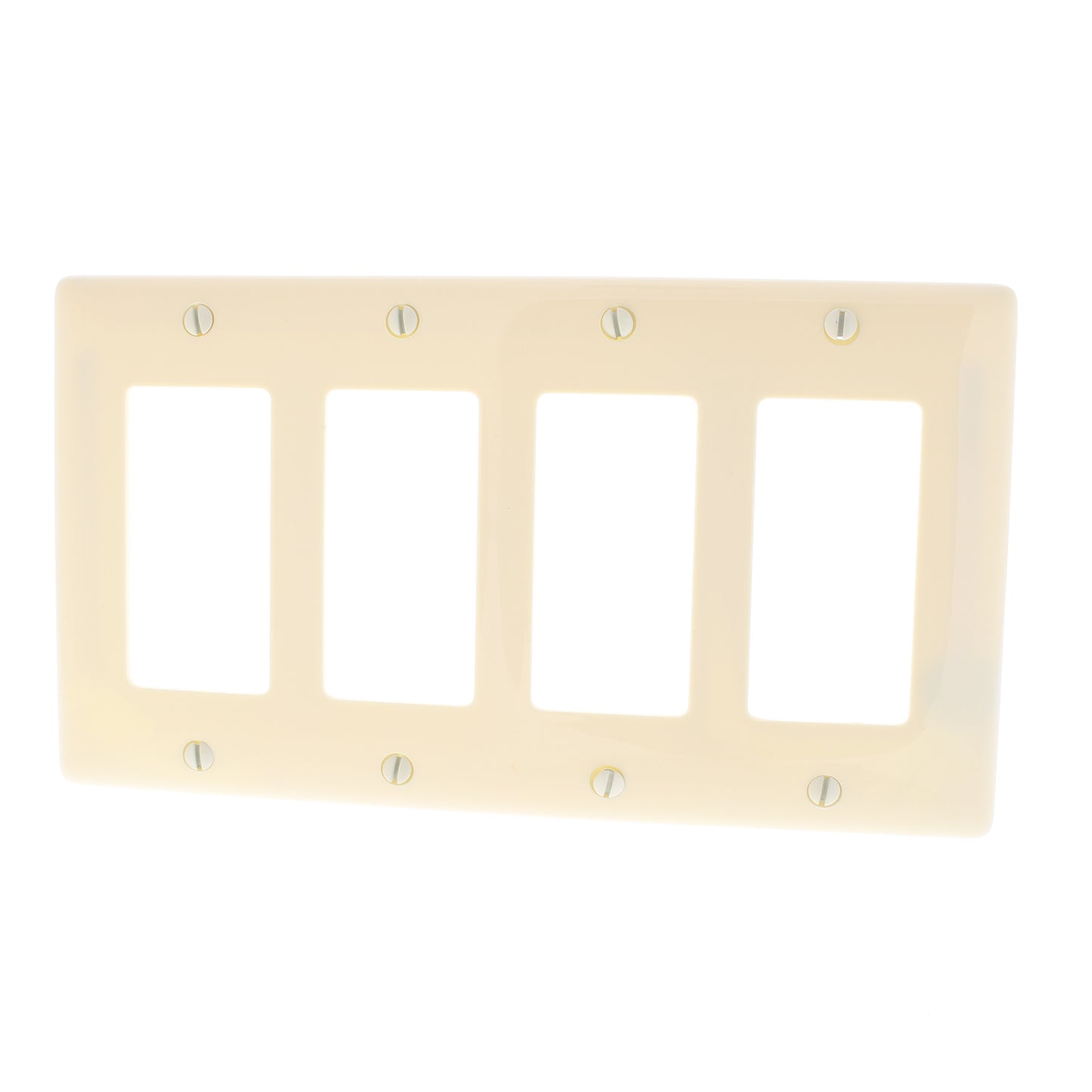 Hubbell NP264AL Almond 4-Gang Decorator Unbreakable Nylon Wallplate Cover 10pcs