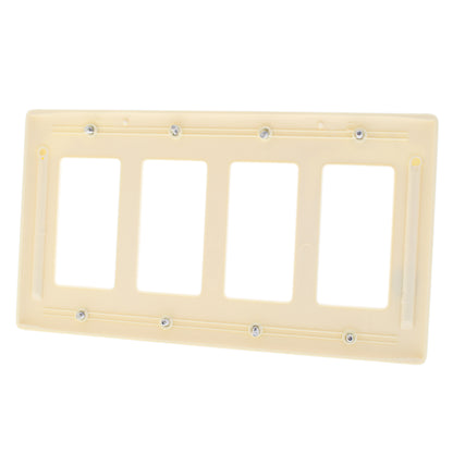 Hubbell NP264AL Almond 4-Gang Decorator Unbreakable Nylon Wallplate Cover 10pcs