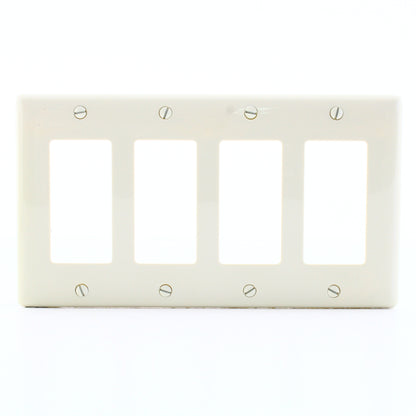Hubbell NP264OW Office White 4-Gang Decorator Unbreakable Wallplate Cover 10pcs