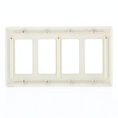 Hubbell NP264OW Office White 4-Gang Decorator Unbreakable Nylon Wallplate Cover