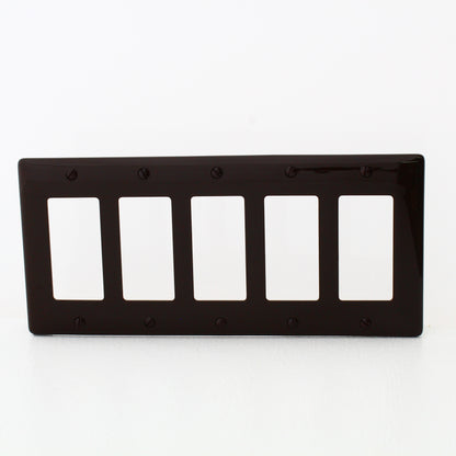Hubbell NP265 Brown 5-Gang Decorator Unbreakable Nylon Standard Wallplate Cover