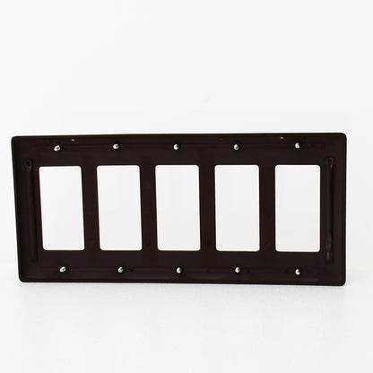 Hubbell NP265 Brown 5-Gang Decorator Unbreakable Nylon Standard Wallplate Cover