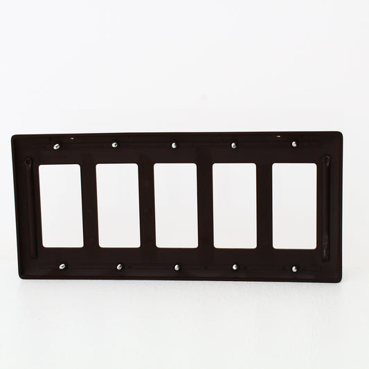 Hubbell NP265 Brown 5-Gang Decorator Unbreakable Nylon Standard Wallplate Cover