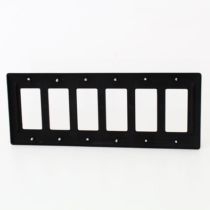 Hubbell Black 6-Gang Decorator Rocker Switchplate Unbreakable Wallplate NP266BK