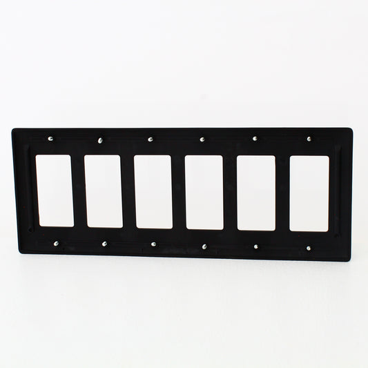 Hubbell Black 6-Gang Decorator Rocker Switchplate Unbreakable Wallplate NP266BK