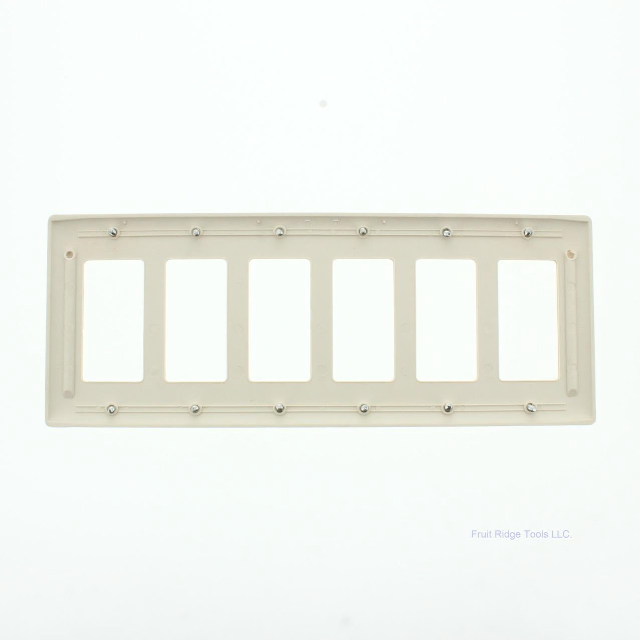 Hubbell NP266LA Light Almond 6-Gang Decorator Unbreakable Nylon Wallplate Cover