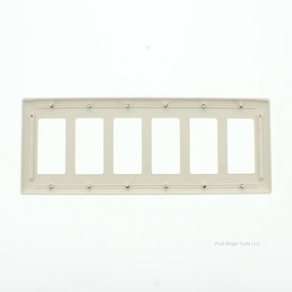 Hubbell NP266LA Light Almond 6-Gang Decorator Unbreakable Nylon Wallplate Cover
