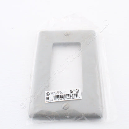 Hubbell NP26GY Gray 1-Gang Decorator GFCI Unbreakable Nylon Wallplate Cover 4pcs